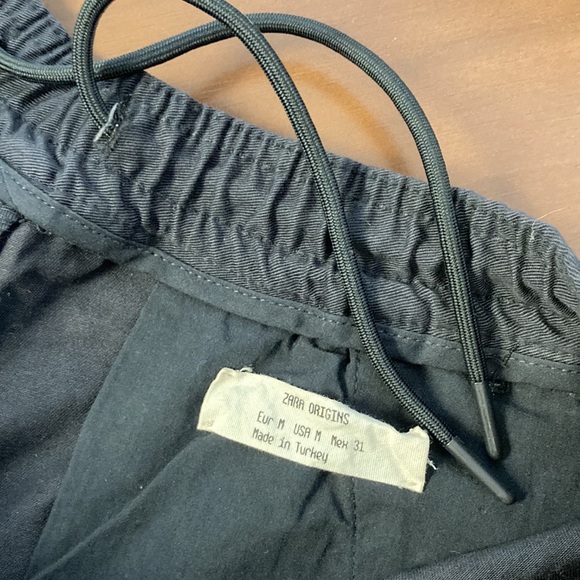 Zara Origins Black Straight Leg Drawstring Pants Mens 31 - Picture 3 of 7